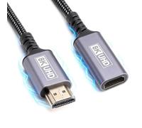 HENGBIRD Adaptateur Mini HDMI vers HDMI 1 m - Câble HDMI 2.1 8K 48Gbps bidirectionnel, connecteurs plaqués Or, câble Nylon avec boîtier Aluminium pour caméra, Raspberry Pi, PC, Moniteur, projecteur