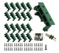 HENGBIRD Adaptateur Rail DIN 10 Paires - Support Rail C45 35mm avec Vis - Support Carte Électronique PCB en Plastique PA66 Robuste pour Coffret Électrique, Montage Facile et Usage Industriel