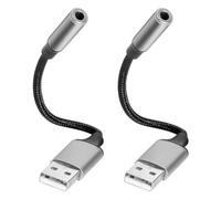 HENGBIRD Adaptateur USB vers Jack 3.5mm - 2PCS Adaptateur Audio USB pour Casque, PC, PS4, Laptop - Carte Son Externe USB, Plug & Play, Haute Qualité Audio