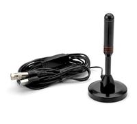 HENGBIRD Antenne intérieure numérique DVB-T2 pour téléviseurs, antenne avec amplificateur, réception à 360 degrés avec Base magnétique, câble de 5 mètres, Prend en Charge Les chaînes HD 4K et Tous Le
