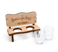 HENGBIRD Banc à schnaps avec Gravure, Banc à schnaps pour Les Parents Bar à schnaps avec 2 Verres Banc de Pause pour Grand-mère et Grand-père Cadeaux pour Les Grands-Parents