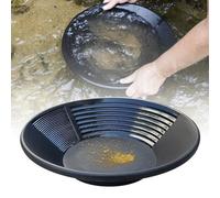 HENGBIRD Bassin De Casserole en Plastique Noir Dor, 38,5 X 8,5cm Gold Mining Pan, Outil De Rivière De Prospection pour Les Tests D'exploration Sédiment Orpaillage Récupération Minérale