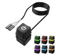 HENGBIRD Bouton d'alimentation pour PC, ordinateur de bureau, démarrage à distance externe, carte mère On Off Switch, composants PC, rallonge de 2 m avec lumière LED