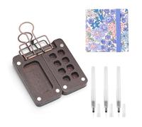 HENGBIRD Carnet de Croquis Portable pour Aquarelle et Gouache - Mini Palette de Peinture en Bois - Boîte avec Papier, Pinceaux, Stylos et 8 Grilles