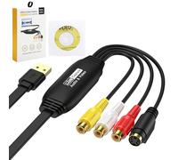 HENGBIRD Convertisseur VHS vers numérique USB 2.0, Carte de Capture vidéo USB 2.0 Audio vidéo Appareil Vieux VHS Mini DV Hi8 DVD VCR vers convertisseur numérique pour Mac PC Compatible Windows