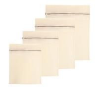 HENGBIRD Ensemble de 4 sacs filet linge machine à laver, 100% coton avec fermeture éclair, sac linge sale idéal pour le lavage des soutiens-gorge, filet de lavage, parfait pour les voyages