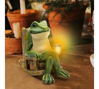 HENGBIRD Grenouille décorative - Animaux solaires pour l'extérieur - Avec LED - Décoration solaire pour l'extérieur - Grenouille - Décoration de jardin - Pour l'intérieur et l'extérieur