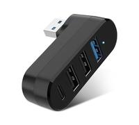 HENGBIRD Hub USB 4 Ports 3.0 Rotatif 180° - Mini HubUSB avec 1×USB-C, 1×USB 3.0 Haute Vitesse & 2×USB 2.0 - AdaptateurUSB Plug and Play Compact pour PC Ordinateur Portable MacBook PS5 Xbox