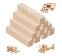 HENGBIRD Lot de 10 blocs de bois de sculpture en bois de tilleul à sculpter pour enfants 2,5 x 2,5 x 10 cm Pour tournage et sculpture Convient aux enfants et aux adultes