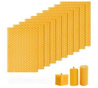 HENGBIRD Lot de 10 Bougie en Cire d'abeille Cire d'abeille Plaques de Cire Abeille Assiettes en Cire d'abeille 13,3x9cm pour l'apiculture Fabrication DIY de Bougies Artisanat Polissage de Meubles