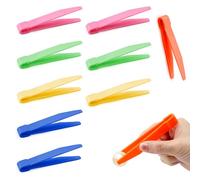 HENGBIRD Lot de 10 pinces à épiler pour enfants en plastique coloré - Jouet éducatif - Pour compétences motrices fines - Multicolore - Pour le tri et le comptage - Bricolage