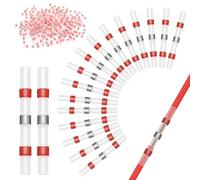 HENGBIRD Lot de 100 connecteurs à souder avec gaine thermorétractable étanches et thermorétractables - Connecteurs à sertir - Pour automobile, industrie électronique (Awg 22-18, 0,5-1,0 m²)