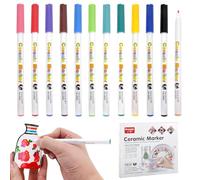HENGBIRD Lot de 12 stylos en porcelaine - Passe au lave-vaisselle - Stylos acryliques pour pierres - Marqueurs acryliques - Marqueurs en céramique - Kit de peinture pour bois, verre, papier, toile,