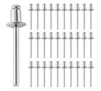 HENGBIRD Lot de 150 rivets aveugles en aluminium avec grande bride - 4,8 x 16 mm - Pour métal, plastique, bois