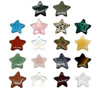 HENGBIRD Lot de 18 pierres précieuses naturelles en cristal d'étoile, pierres de guérison, pierres porte-bonheur pour la thérapie cristalline, la méditation et les décorations