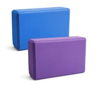 HENGBIRD Lot de 2 blocs de yoga - Bloc de yoga en mousse EVA haute densité, antidérapant, léger, convient pour le yoga, le Pilates, le fitness, unisexe 23×15×8 cm - Lilas/Bleu?
