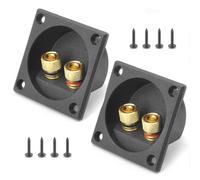 HENGBIRD Lot de 2 Borne de Haut-Parleur 2 Voies Stéréo Borne à Ressort carré Connecteur coupelle Acoustique Composants Caisson de Basses Fiches de raccordement Haut-Parleur Panneau arrière