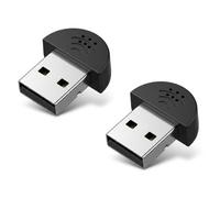 HENGBIRD Lot de 2 microphones USB - Mini microphone vocal de studio - Adaptateur audio pour ordinateur portable - Plug and Play - Microphone à condensateur portable avec enregistrement à 360 ° - Son