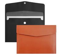 HENGBIRD Lot de 2 porte-documents A4 en cuir avec fermeture magnétique, grande capacité, idéal comme porte-documents, porte-documents, porte-documents pour le travail, l'école, les voyages, les