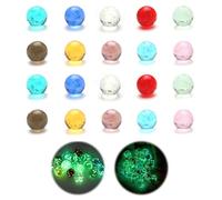 HENGBIRD Lot de 20 billes en verre super lumineuses dans l'obscurité - Billes en verre multicolores à pois - Pour le bricolage et la décoration de la maison