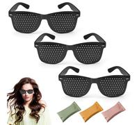 HENGBIRD Lot de 3 lunettes à sténopé Avec sac à lunettes