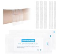 HENGBIRD Lot de 32 Bandes Adhésives Hypoallergéniques et Stériles Strips Sutures Adhésives Bandelettes Stérilisées Prédécoupées Strip Pansement Cicatrisant pour Sutures et Traitement des Plaies