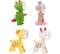 HENGBIRD Lot de 4 mini veilleuses LED mignonnes en forme de chien, cerf, dinosaure, lapin, lampe de chevet pour enfants, idéale pour la décoration de la chambre d'enfant (A)