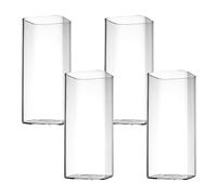 HENGBIRD Lot de 4 verres à long drink carrés et élégants - Verres de 400 ml pour eau, jus, bière, boissons, cocktails, mojito et boissons mixtes