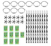 HENGBIRD Lot de 40 petits cadeaux de football 10 jeux de flipper de football - 10 bracelets de football - 10 crayons de football - 10 crayons de football - 10 gommes