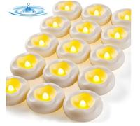 HENGBIRD Lot de 6 bougies chauffe-plat LED flottantes - 5,5 cm - Bougies étanches - Fonctionne avec piles - Sans flamme - Bougies à thé flottantes pour centre de mariage romantique - Salle de bain