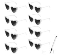 HENGBIRD Lunette Coeur 8pcs Lunettes de Soleil Cœur DIY Lunettes de Soleil Lunette EVJF Accessoires de Fête pour Mariage Party Anniversaire Noël Cosplay