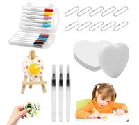 HENGBIRD Magic Puffy Paint Kit pour Enfants - Peinture 3D Gonflante avec Papier Mousse Texturé, 12 Couleurs, Pinceaux à Eau, Mini Chevalet - Activité Créative DIY Cadeau Artistique Non Toxique