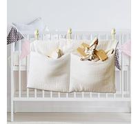 HENGBIRD Organiseur de Chambre de Bébé 2 en 1 - Suspendu pour Lit - Sac à Couches et Jouets - Blanc
