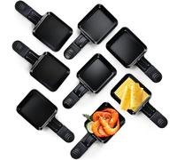 HengBO Poelon Raclette carré 8PCS Caquelon Raclette RevêTement AntiadhéSif Fonte 18x8.5x1.5cm Noir Pour Omelette au Fromage Fondu