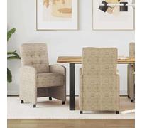 HengCaDa Lot de 2 chaises de salle à manger avec roulettes, gris clair, 58 x 67 x 97 cm, chaises rembourrées avec accoudoirs, pour cuisine et salon, confort ergonomique, cadre stable en bois et métal