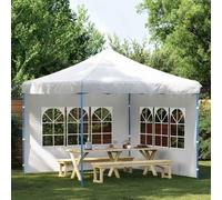 HengCaDa Lot de 2 parois latérales pour tente de fête - Avec fenêtre - En polyéthylène - Blanc - Résistant aux intempéries - Résistant aux UV - Pour jardin, terrasse, extérieur, camping, mariages