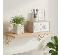 HengCaDa Lot de 2 supports d'étagère murale blanc antique - 23,5 x 28 x 3,5 cm - En acier - Pour intérieur et extérieur - Économie d'espace - Étagère stable - Organiseur polyvalent - Décoration