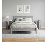 HengCaDa Lot de 2 tables d'appoint gris Sonoma Ø 39 x 38 cm - En bois - Pour salon, chambre à coucher, couloir, balcon, bureau - Peu encombrant - Design moderne