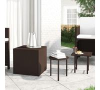 HengCaDa Lot de 3 tables d'appoint de jardin - Marron - En polyrotin - Résistantes aux intempéries - Stables - Peu encombrantes - Pour terrasse, balcon, jardin, véranda, camping, pliables, extensibles