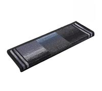 HengCaDa Lot de 5 tapis d'escalier autocollants - 65 x 21 x 4 cm - Noir et gris - Antidérapant - Protection de sécurité pour le couloir, les escaliers - Avec ruban adhésif - Lavable - Résistant aux