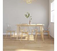 HengCaDa Lot de 6 chaises de salle à manger transparentes en PET avec dossier ergonomique et pieds en métal pour salle à manger moderne salon