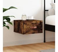 HengCaDa Table de chevet murale en chêne fumé 35 x 35 x 20 cm avec espace de rangement, montage mural, décorative et durable pour chambre à coucher, couloir ou bureau, idéale pour l'ordre, le