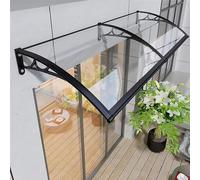 HENGCMM Auvent D'entrée Porte D'entree Marquise de Porte Fenêtre, Auvent de Porte D'entrée Toit Marquise avec Support en Aluminium, Toit de Porte d'Entrée Contre la Pluie et UV,80×260cm/32×102in