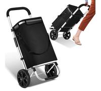 Hengda Chariot de Courses à Roulettes- 3en1 Diable Caddie à 2 Roues avec pliable Cadre en Aluminium et chambre froide