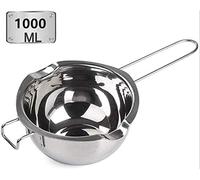 Hengdai Casserole de bain-marie universelle en inox, pour faire fondre du beurre, du chocolat, du sucre ou du fromage (acier 18/8) - 1 000 ml