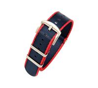 hengfento2 Bracelet de montre G10 de rechange pour Omega Premium en nylon balistique militaire Raf cousu Bond Iw 20 mm (rouge + bleu)