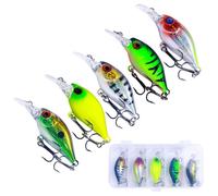 Hengjia-Kit D'app?Ts En Plastique Pour La P?Che Au Bar,Set De Leurres Pour Attraper Des Poissons,Avec Manivelle Et Spinner,4.2g/5cm,5 Pi?Ces Par Lot