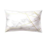 Hengjiang Gris et Blanc géométrique Rectangle Double Side Housse de Coussin Doux en Peluche Taie d'oreiller pour Home Sofa 30 cm x 50 cm, Polyester, 10, About 50 * 30cm