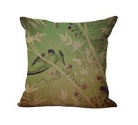 Hengjiang Housse de Coussin carrée en Coton Doux Motif Fleurs et Oiseaux (02)