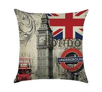 Hengjiang Retro Vintage City Street View Série London Big Ben Tour penchée de Pise Canapé Double Side Housse de Coussin Home Taie d'oreiller Douce décoratif Taie d'oreiller